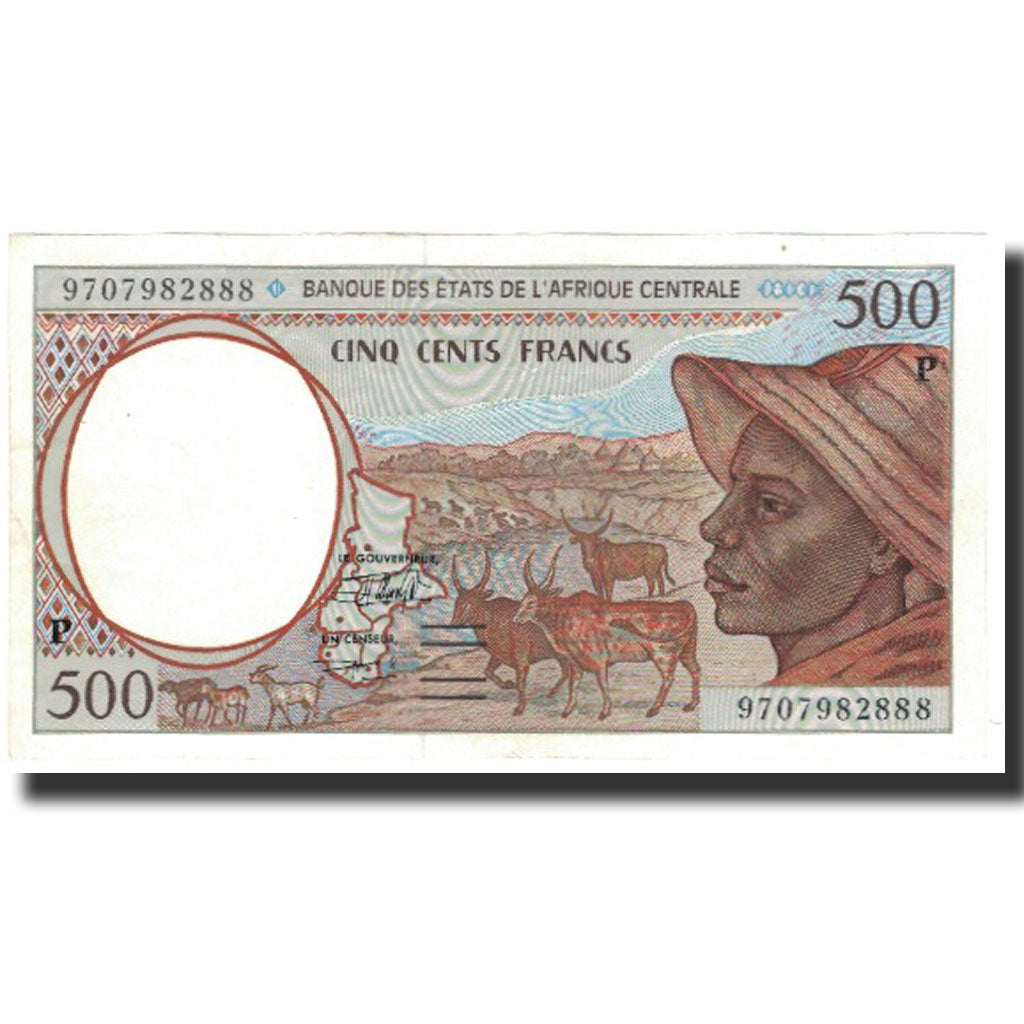 Banknote, Central African States, 500 Francs, 1997, KM:601Pd, AU(55-58)