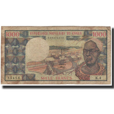 Banknote, Congo Republic, 1000 Francs, 1974, KM:3b, VG(8-10)