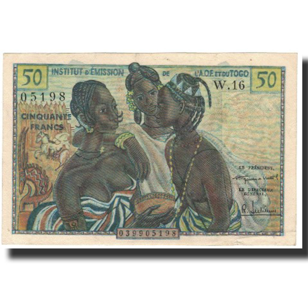Banknote, West African States, 50 Francs, 1958, KM:1, AU(55-58)