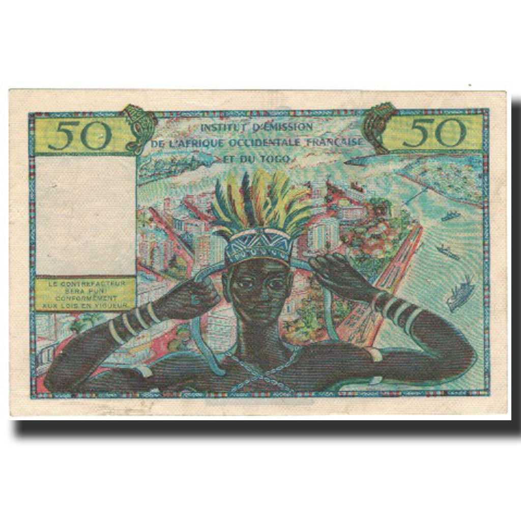 Banknote, West African States, 50 Francs, 1958, KM:1, AU(55-58)