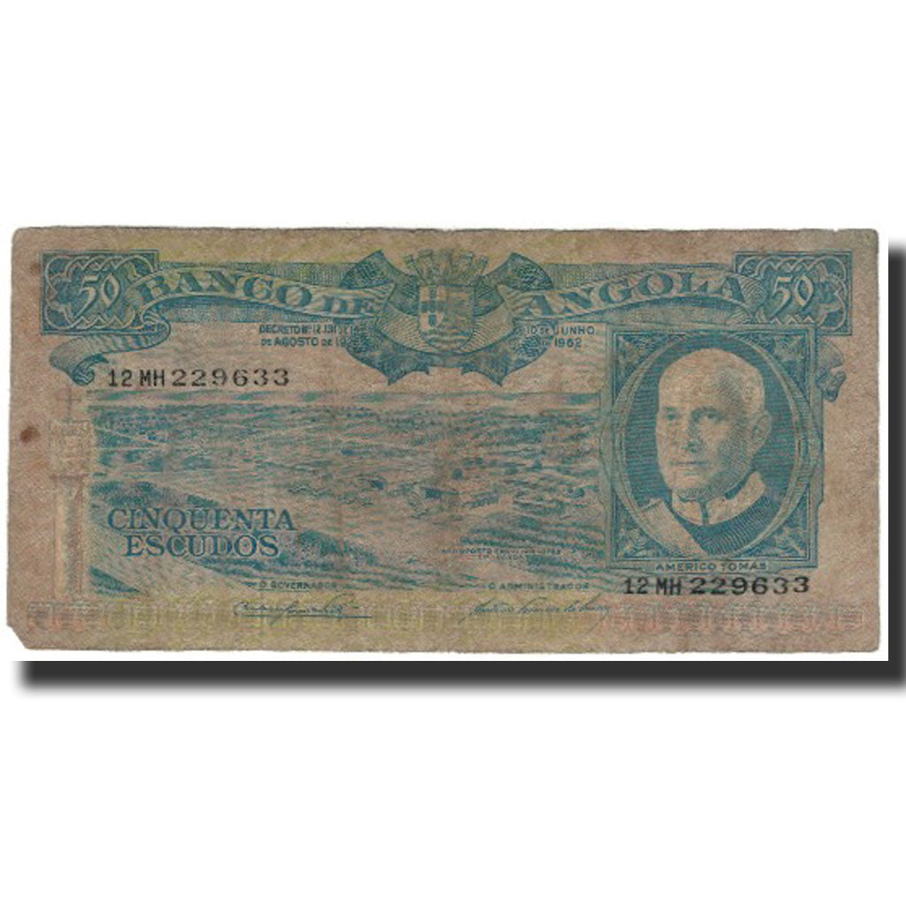 Banknote, Angola, 50 Escudos, 1962-06-10, KM:93, VG(8-10)