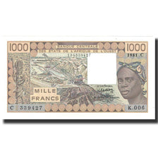 Banknote, West African States, 1000 Francs, 1981, KM:307Cb, UNC(65-70)