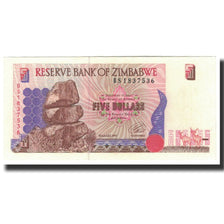 Biljet, Zimbabwe, 5 Dollars, 1997, KM:5a, SPL+