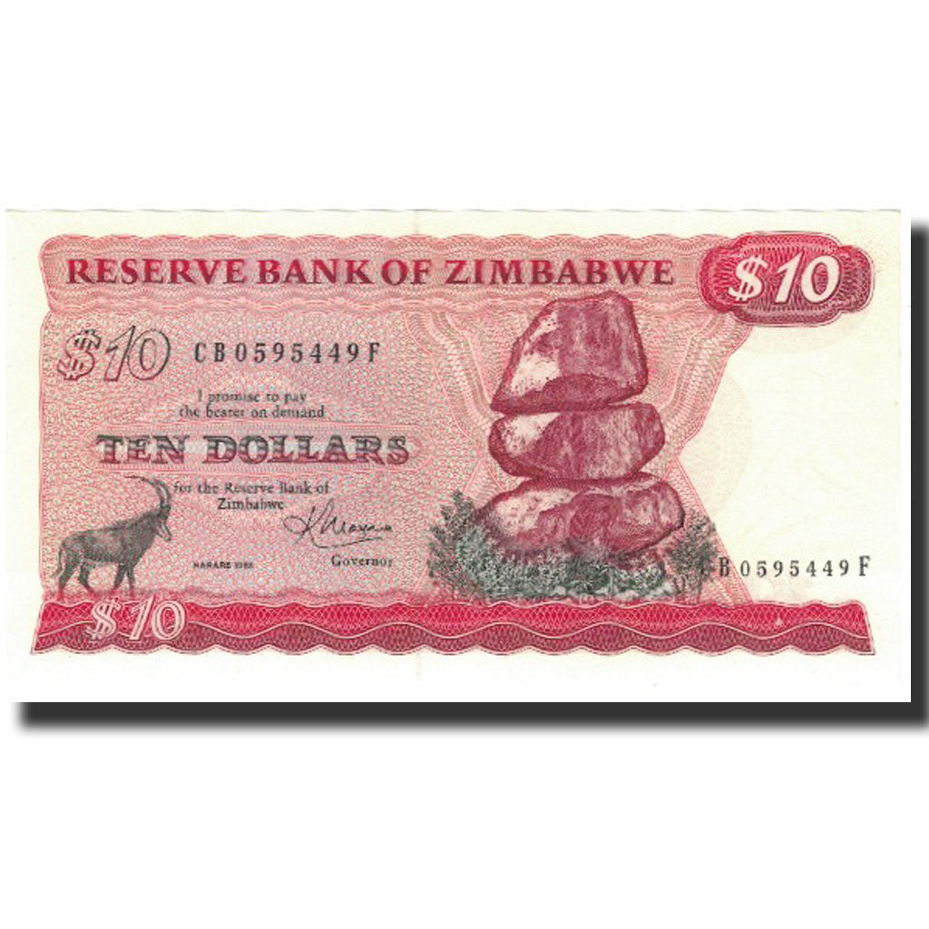 Geldschein, Simbabwe, 10 Dollars, 1983, KM:3d, UNZ