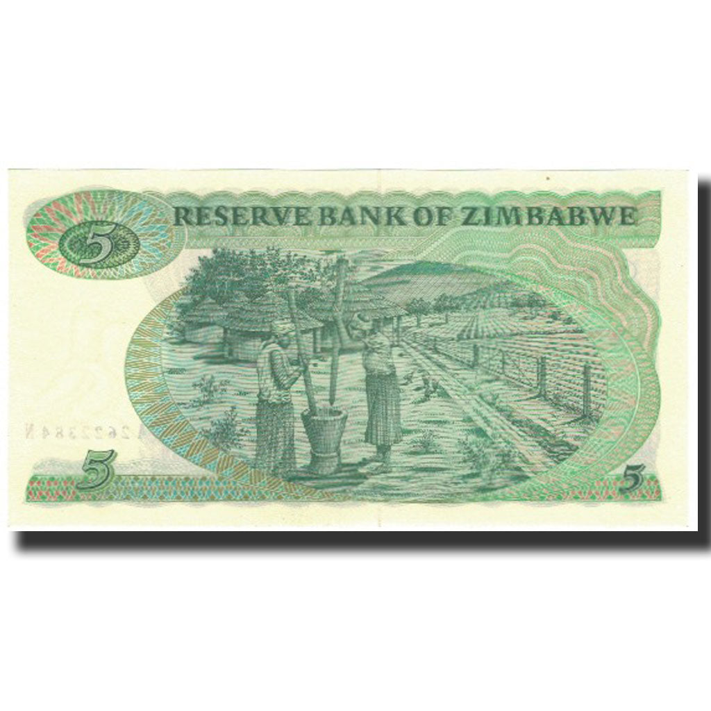 Geldschein, Simbabwe, 5 Dollars, 1983, KM:2c, UNZ