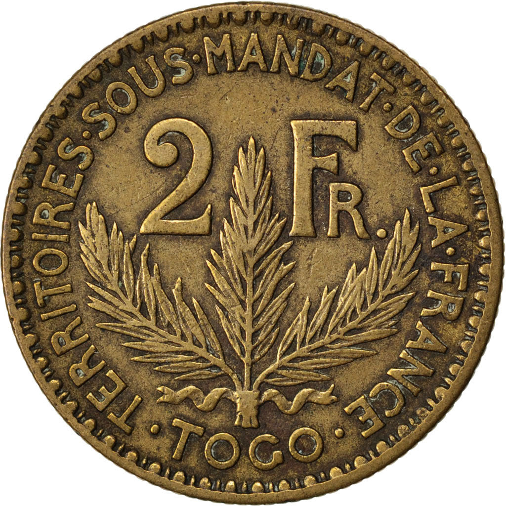 TOGO, 2 Francs, 1925, Paris, KM #3, EF(40-45), Aluminum-Bronze, 27, Lecompte...