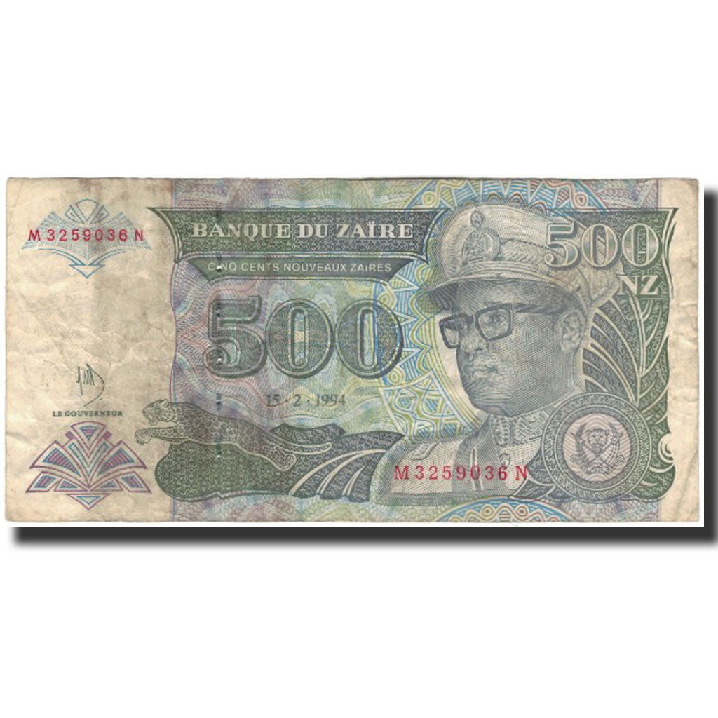 Banknote, Zaire, 500 Nouveaux Zaïres, 1994-02-15, KM:63a, VG(8-10)