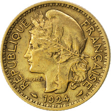 TOGO, Franc, 1924, Paris, KM #2, AU(50-53), Aluminum-Bronze, 22, Lecompte #11,..