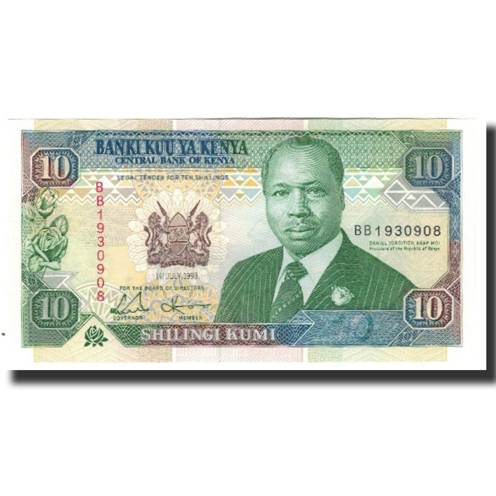 Banconote, Kenya, 10 Shillings, 1993-07-01, KM:24e, FDS