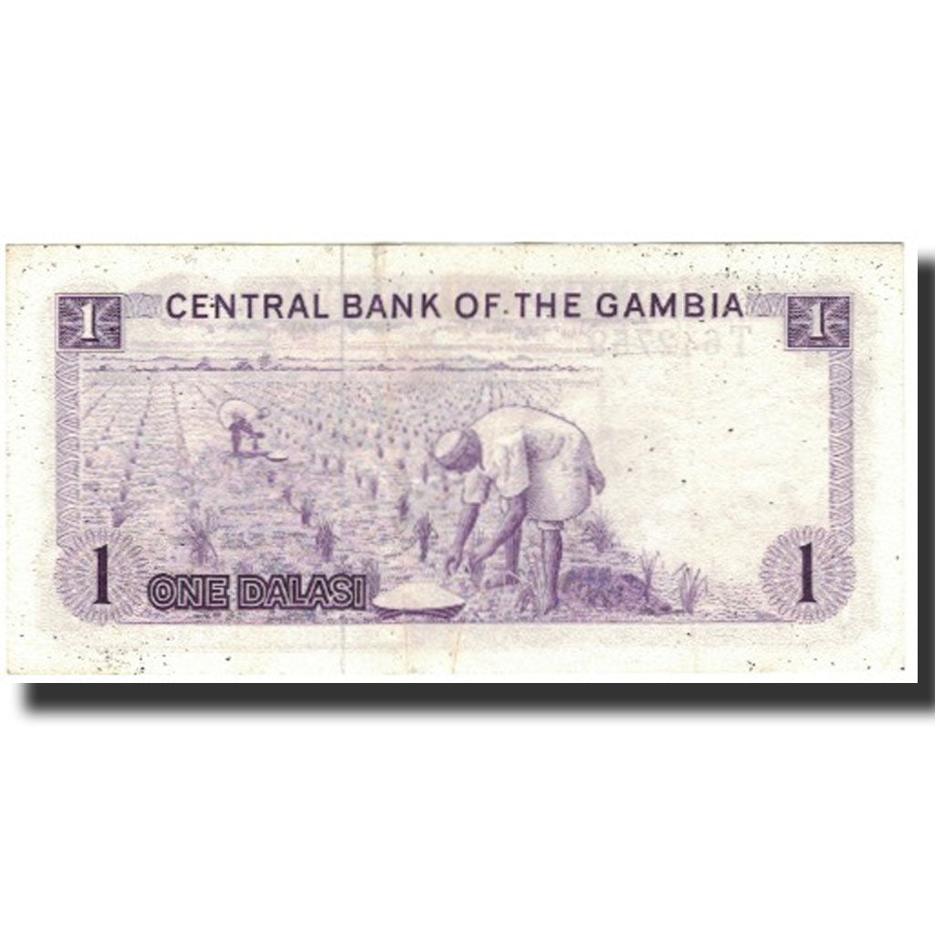 Banconote, Gambia, 1 Dalasi, UNDATED (1971-1987), KM:4f, BB+