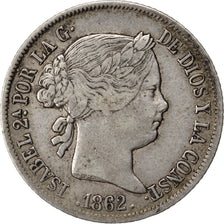 SPAIN, 4 Reales, 1862, Madrid, KM #608.2, EF(40-45), Silver, 5.13