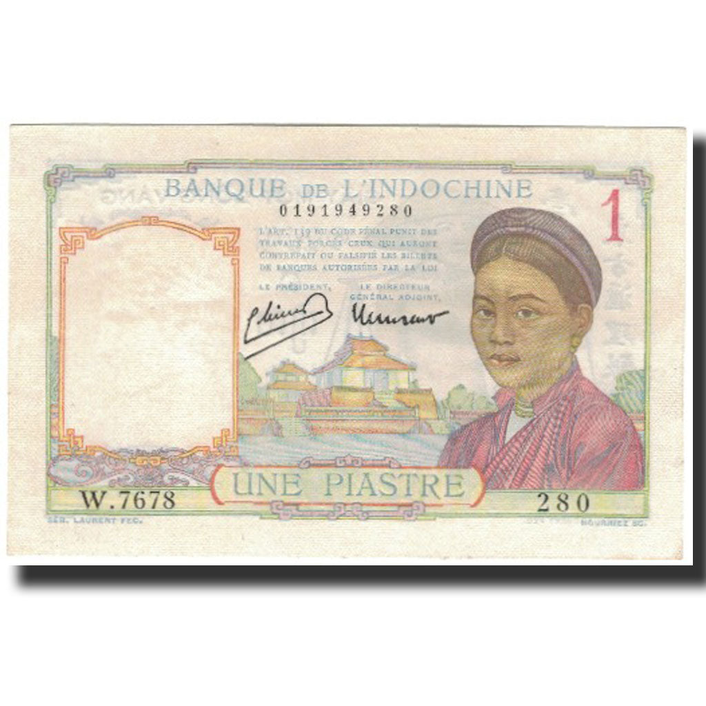 Banknote, FRENCH INDO-CHINA, 1 Piastre, 1946, KM:54c, UNC(65-70)