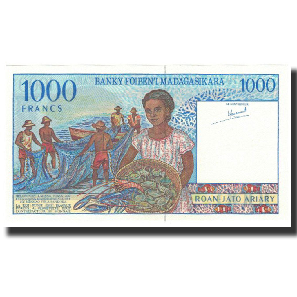 Banknote, Madagascar, 1000 Francs = 200 Ariary, 1994, KM:76a, UNC(65-70)