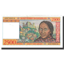Banknote, Madagascar, 2500 Francs = 500 Ariary, 1998, KM:81, UNC(65-70)