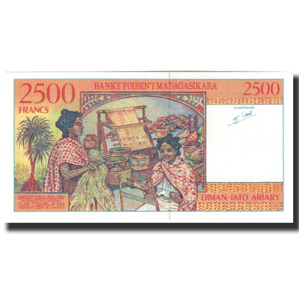 Banknote, Madagascar, 2500 Francs = 500 Ariary, 1998, KM:81, UNC(65-70)