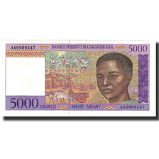 Banknote, Madagascar, 5000 Francs = 1000 Ariary, 1994, KM:78b, UNC(60-62)