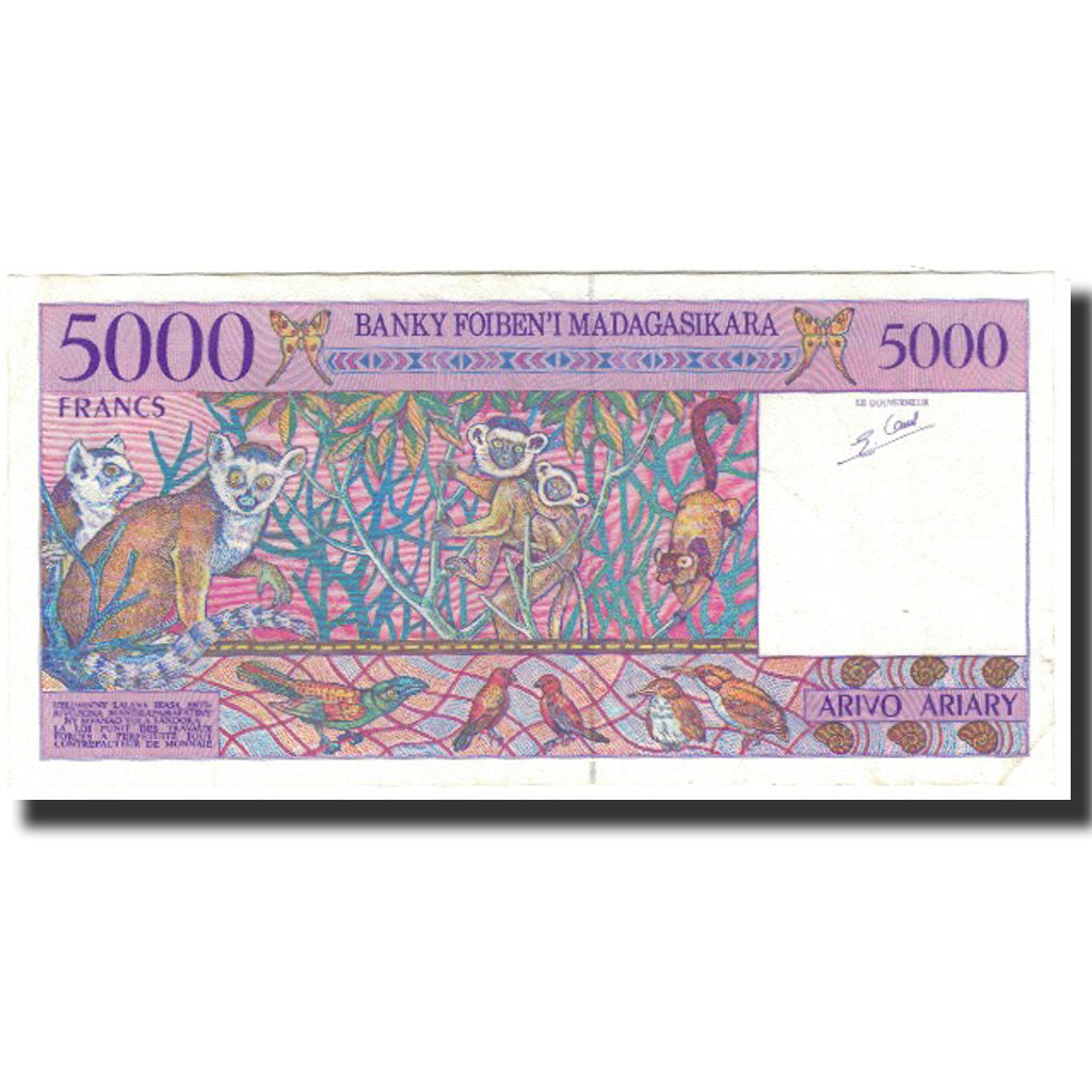Banknote, Madagascar, 5000 Francs = 1000 Ariary, 1994, KM:78b, UNC(60-62)