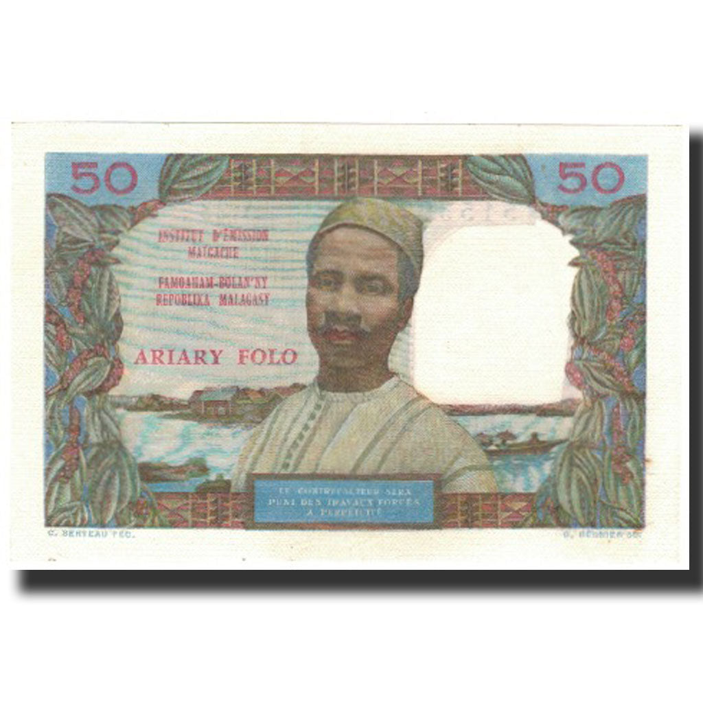 Banknote, Madagascar, 50 Francs = 10 Ariary, 1962, KM:61, UNC(63)