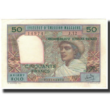 Banknote, Madagascar, 50 Francs = 10 Ariary, 1969, KM:61, UNC(63)