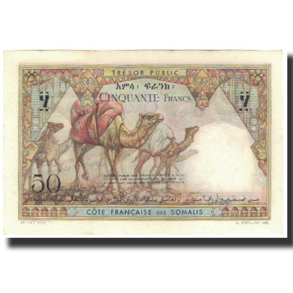 Banknote, French Somaliland, 50 Francs, 1952, KM:25, UNC(64)