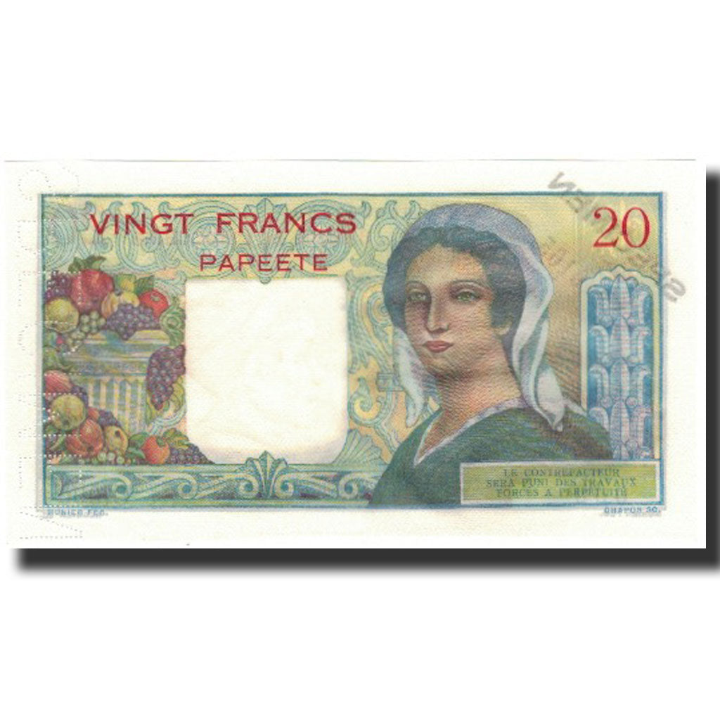 Banknote, Tahiti, 20 Francs, 1963, Specimen, KM:21s, UNC(65-70)