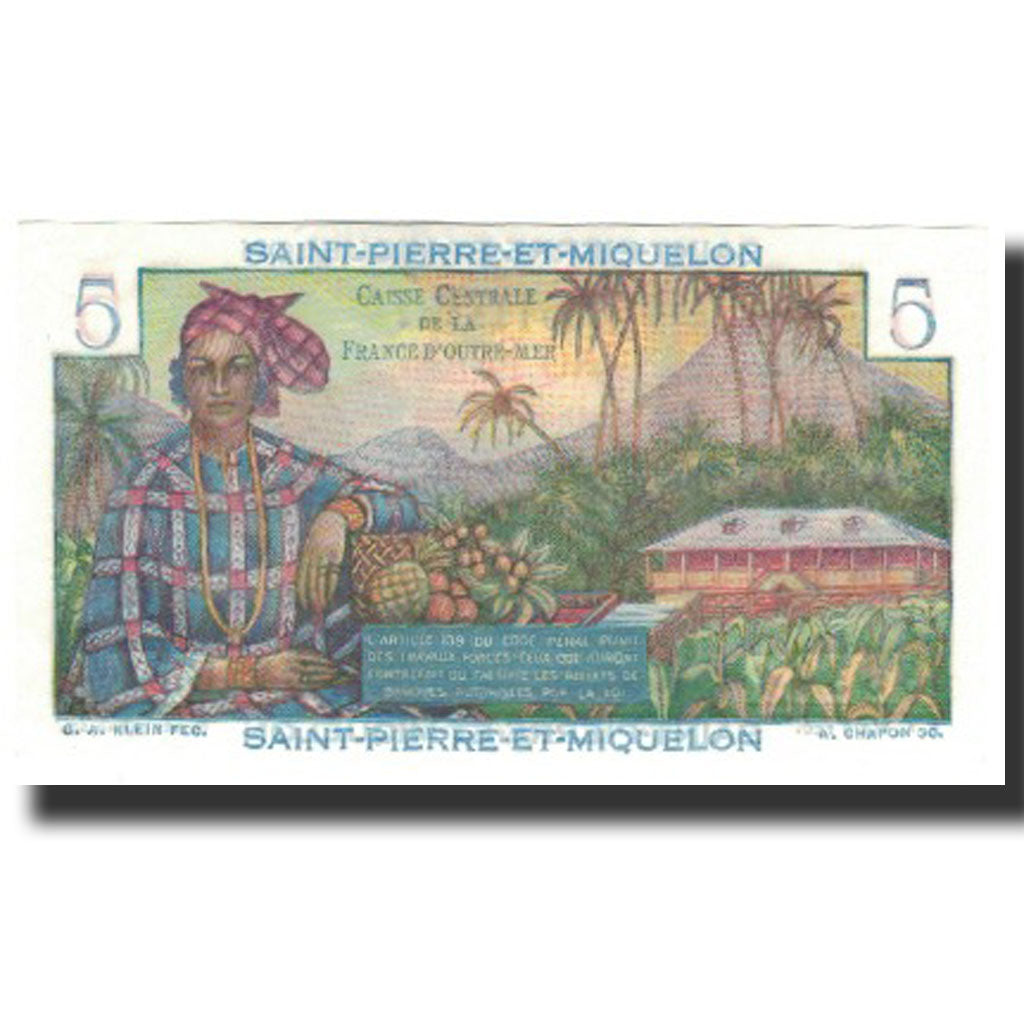 Saint Pierre and Miquelon, 5 Francs, 1946, UNC(65-70), KM:22