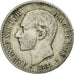 Munten, Spanje, Alfonso XII, 50 Centimos, 1881, Madrid, ZF, Zilver, KM:685
