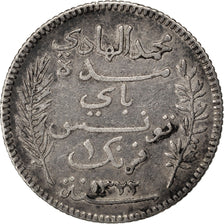 Tunisia, 1 Franc, 1904, Paris, EF(40-45), Silver, Lecompte #203, 4.90