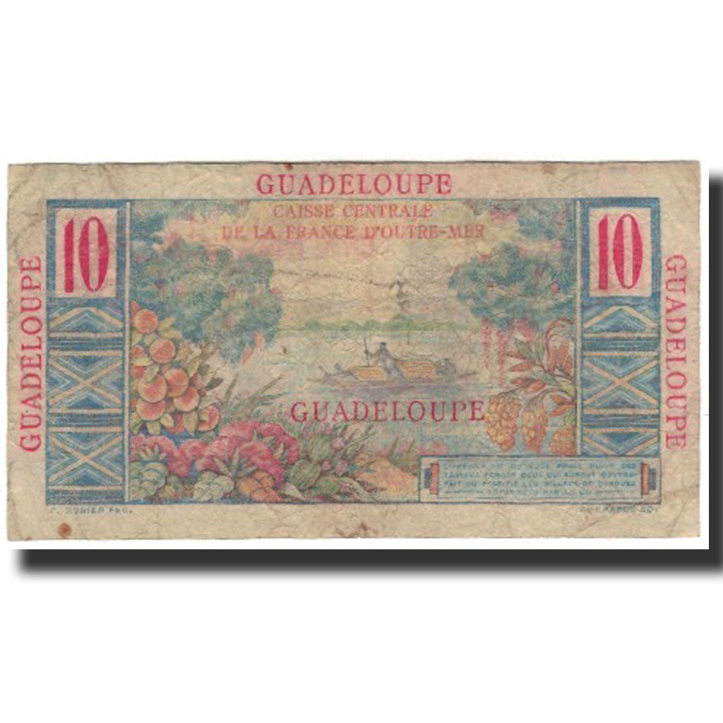 Guadeloupe, 10 Francs, 1946, VG(8-10), KM:32