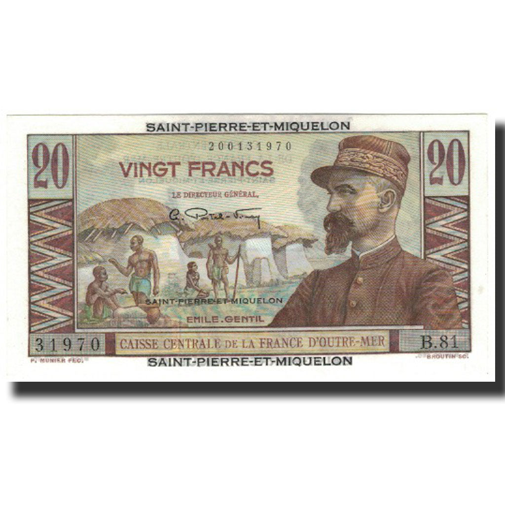 Saint Pierre and Miquelon, 20 Francs, Undated (1950-1960), UNC(65-70), KM:24