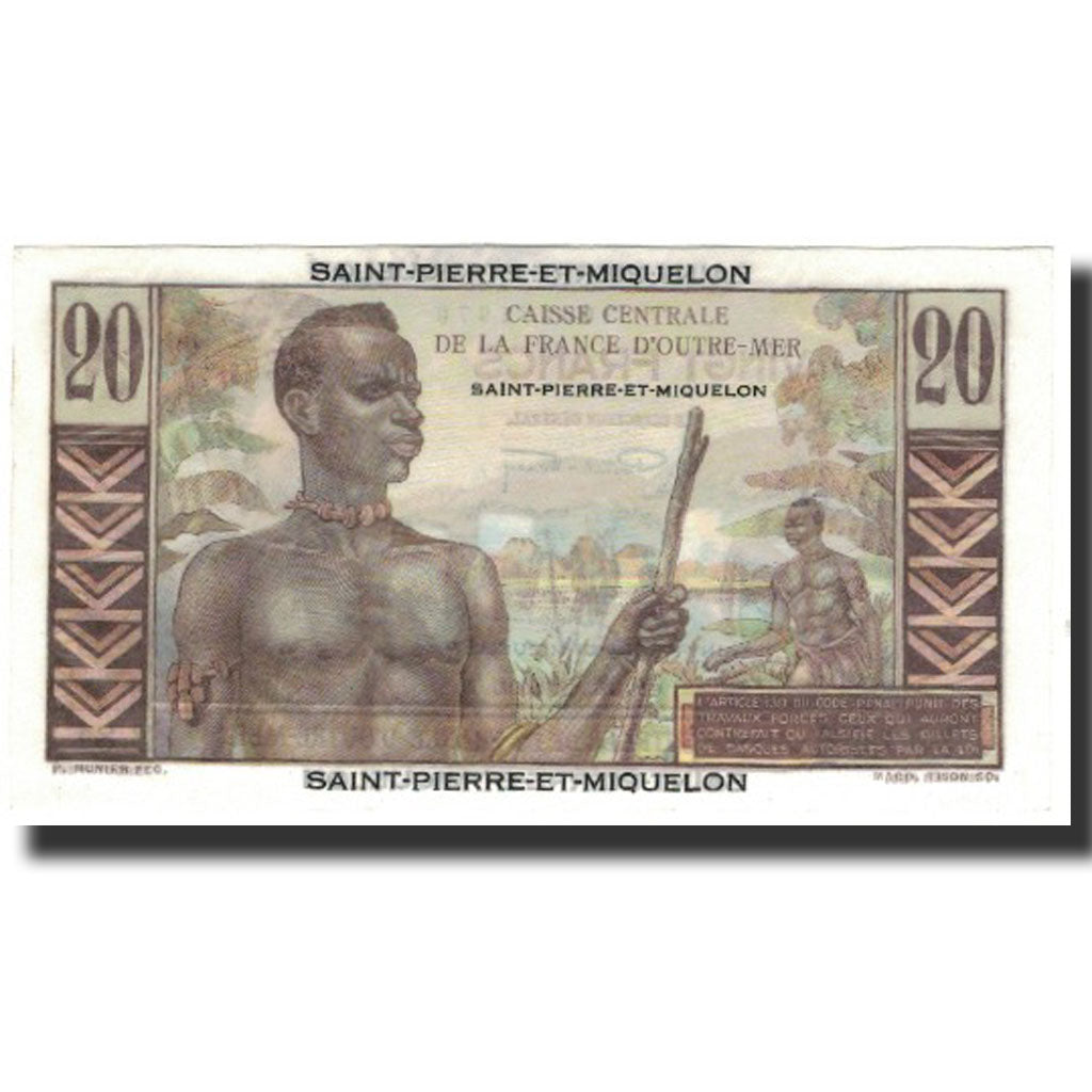 Saint Pierre and Miquelon, 20 Francs, Undated (1950-1960), UNC(65-70), KM:24