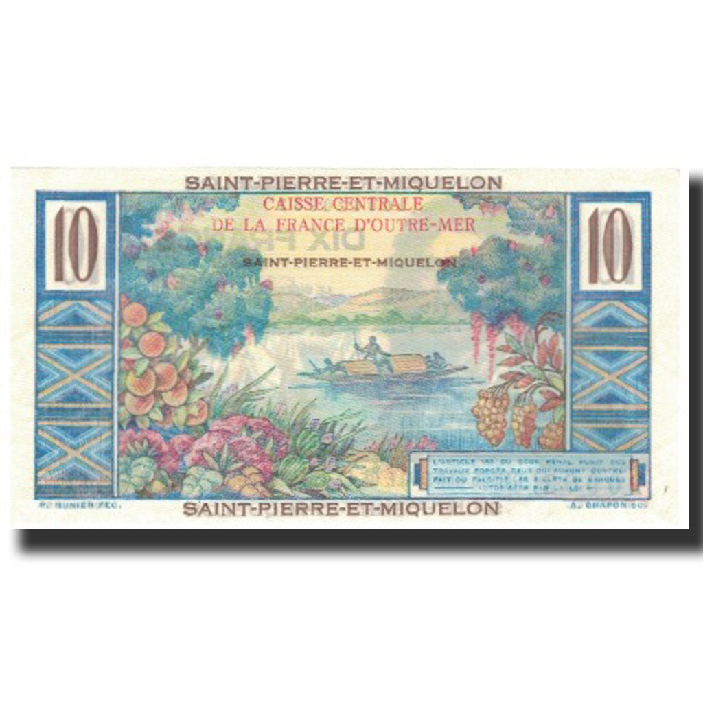 Saint Pierre and Miquelon, 10 Francs, Undated (1950-1960), UNC(65-70), KM:23