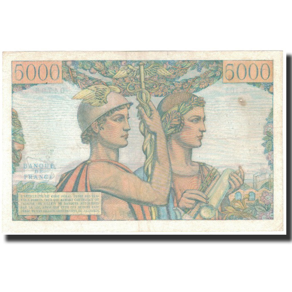 France, 5000 Francs, 5 000 F 1949-1957 ''Terre et Mer'', 1952-10-02, AU(50-53)