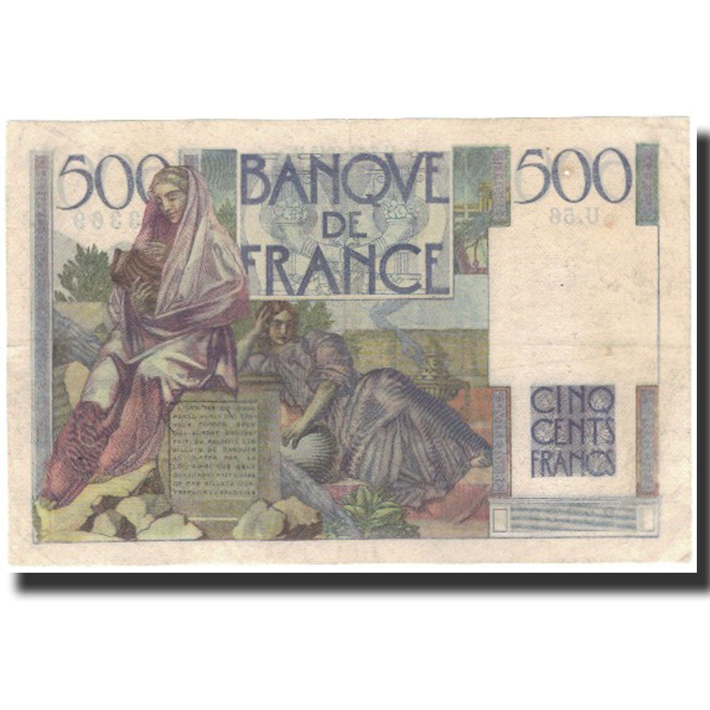 France, 500 Francs, 500 F 1945-1953 ''Chateaubriand'', 1945-11-07, VF(30-35)
