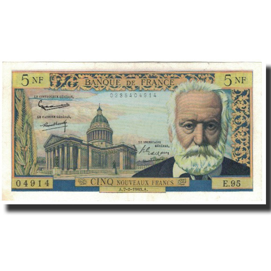 Francia, 5 Nouveaux Francs, 5 NF 1959-1965 ''Victor Hugo'', 1963-02-07, SPL