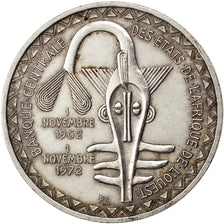 WEST AFRICAN STATES, 500 Francs, 1972, KM #7, AU(55-58), Silver, 37, 24.95