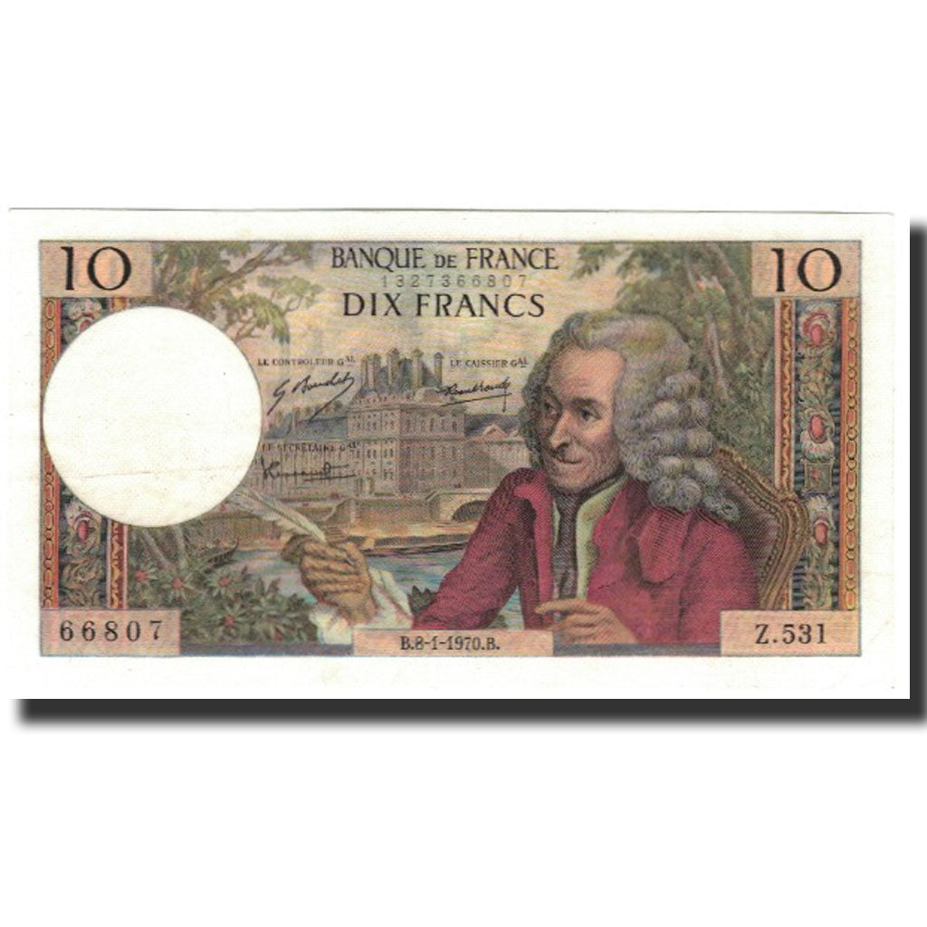 France, 10 Francs, 10 F 1963-1973 ''Voltaire'', 1970-01-08, AU(55-58)