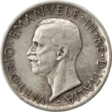 ITALY, 5 Lire, 1927, Rome, KM #67.2, AU(50-53), Silver, 23, 4.96