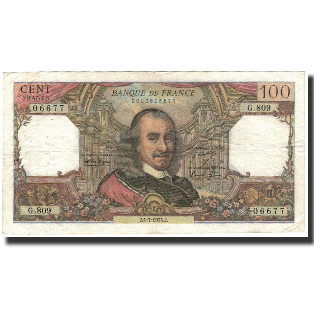 France, 100 Francs, 100 F 1964-1979 ''Corneille'', 1974-07-04, VF(30-35)