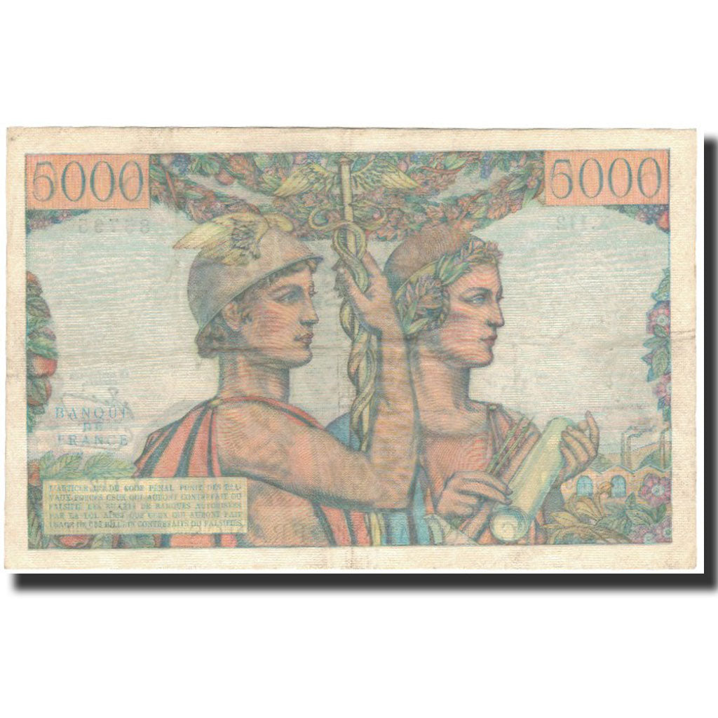 Francia, 5000 Francs, 5 000 F 1949-1957 ''Terre et Mer'', 1952-10-02, BB+