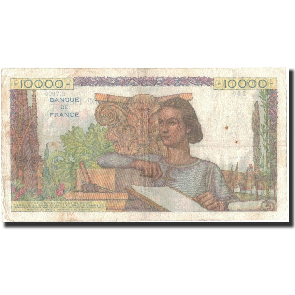 France, 10,000 Francs, 10 000 F 1945-1956 ''Génie Français'', 1954-11-04, TB+