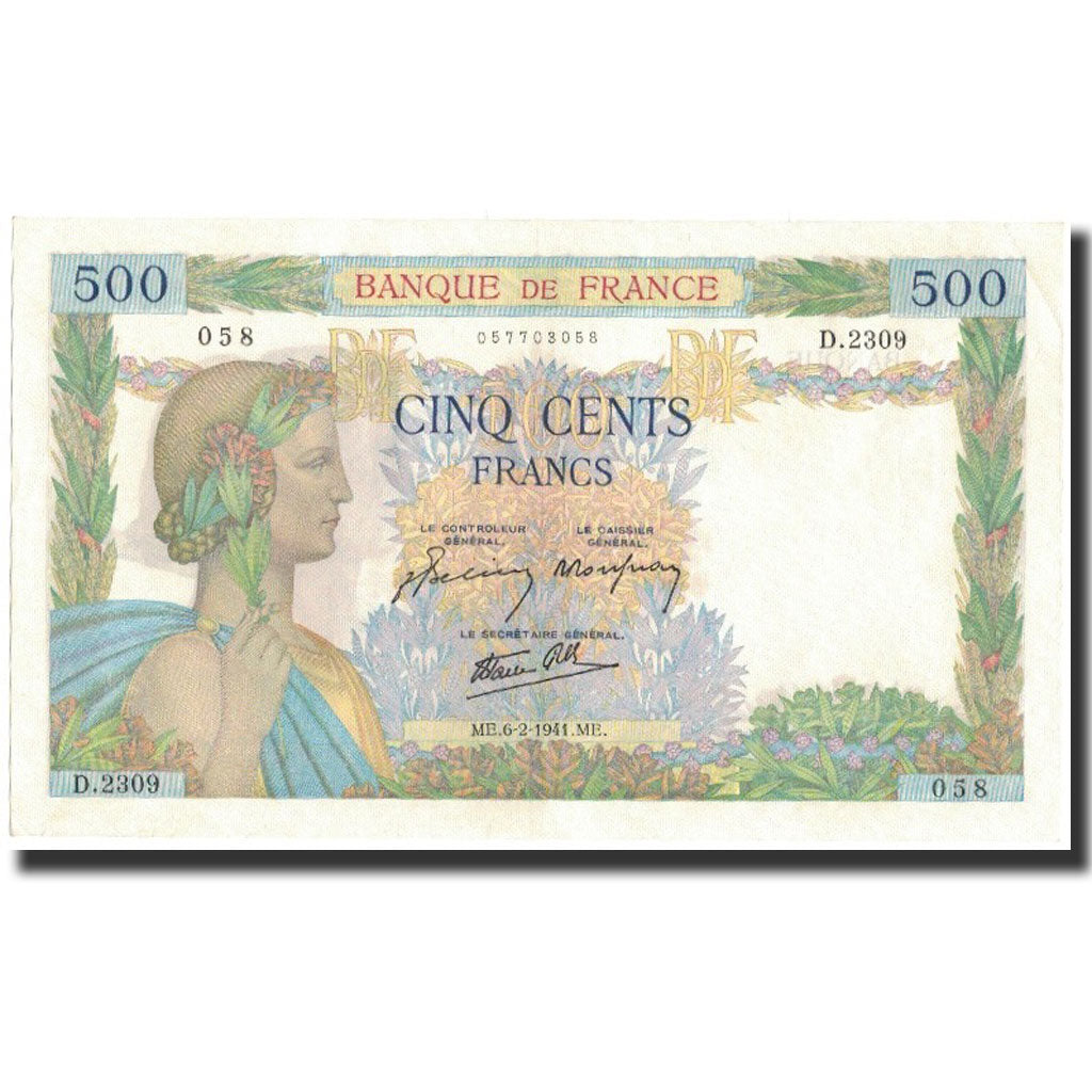 Frankrijk, 500 Francs, 500 F 1940-1944 ''La Paix'', 1941-02-06, SPL