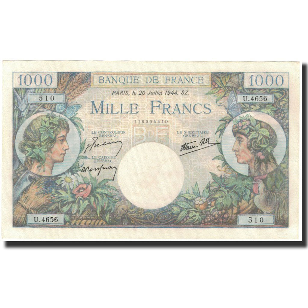 Francia, 1000 Francs, 1 000 F 1940-1944 ''Commerce et Industrie'', 1944-07-20