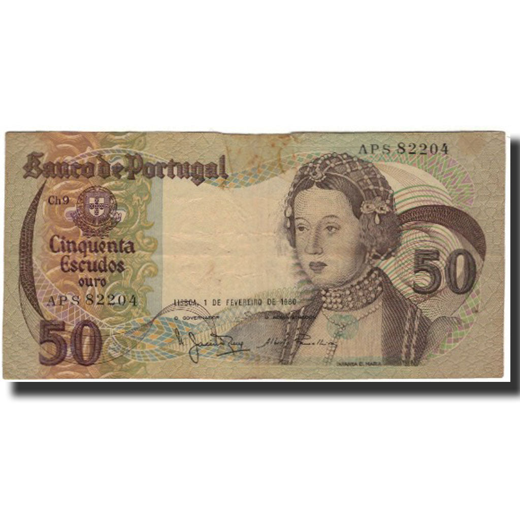 Banconote, Portogallo, 50 Escudos, 1980-02-01, KM:174b, MB