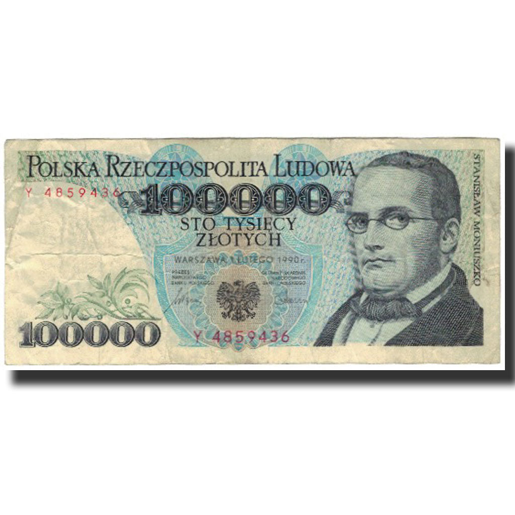 Banconote, Polonia, 100,000 Zlotych, 1990-02-01, KM:154a, MB