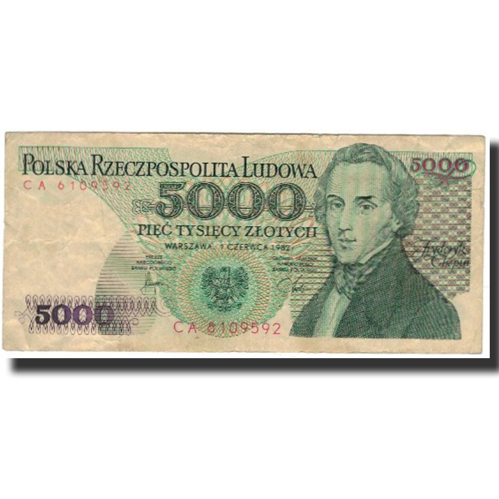 Banknote, Poland, 5000 Zlotych, 1982-06-01, KM:150a, F(12-15)