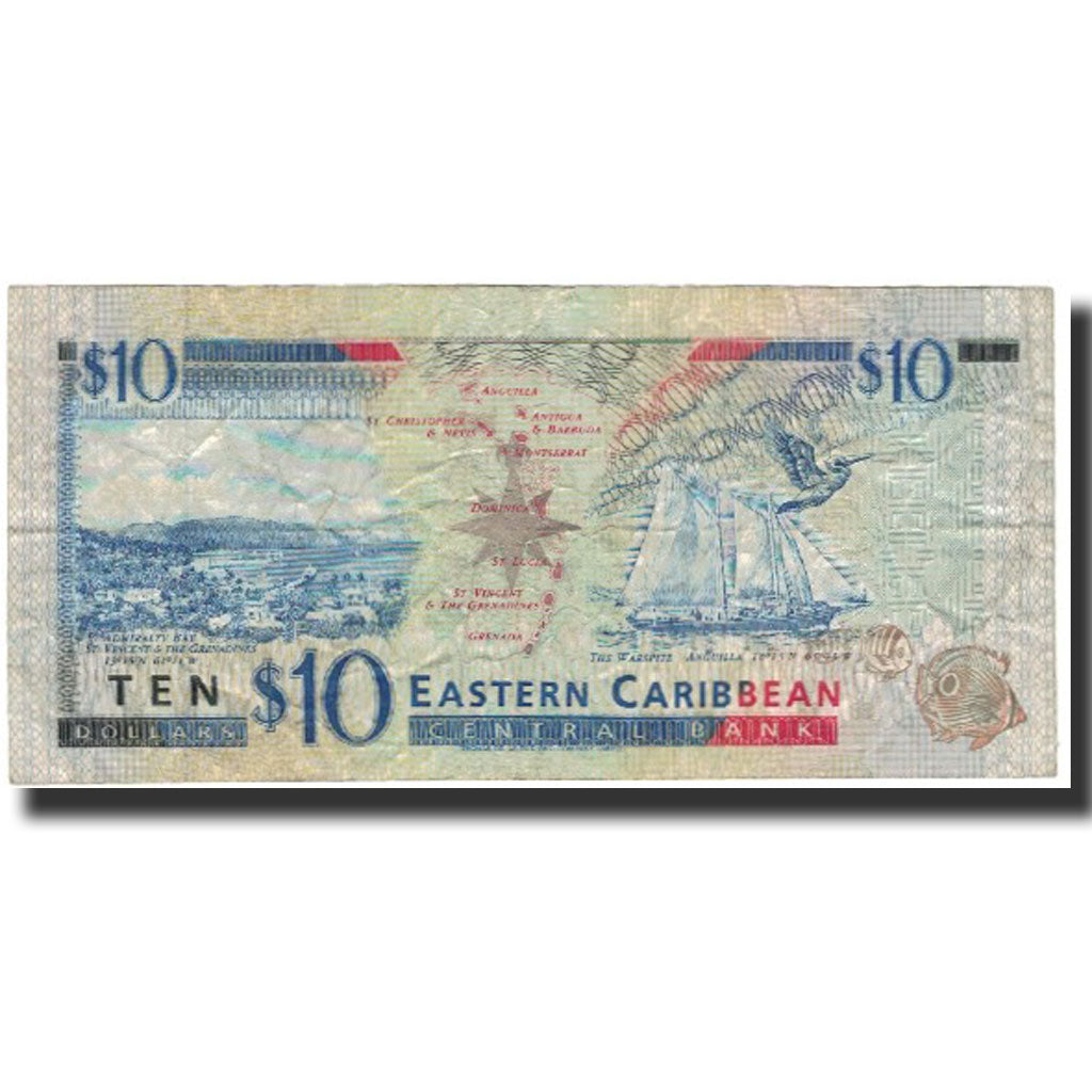 Banknote, East Caribbean States, 10 Dollars, 1993, KM:27l, VF(30-35)
