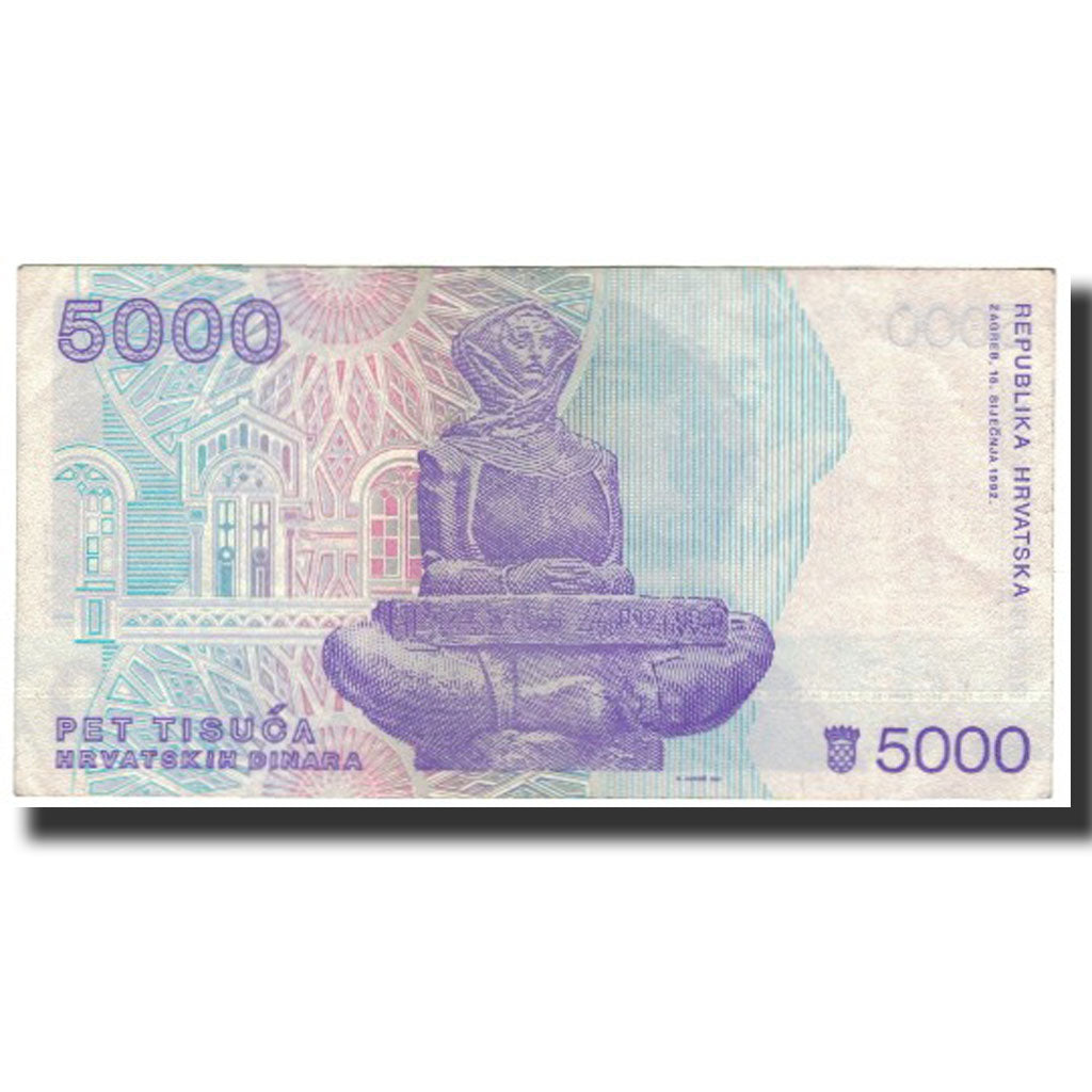 Banknote, Croatia, 5000 Dinara, 1992-01-15, KM:24a, EF(40-45)