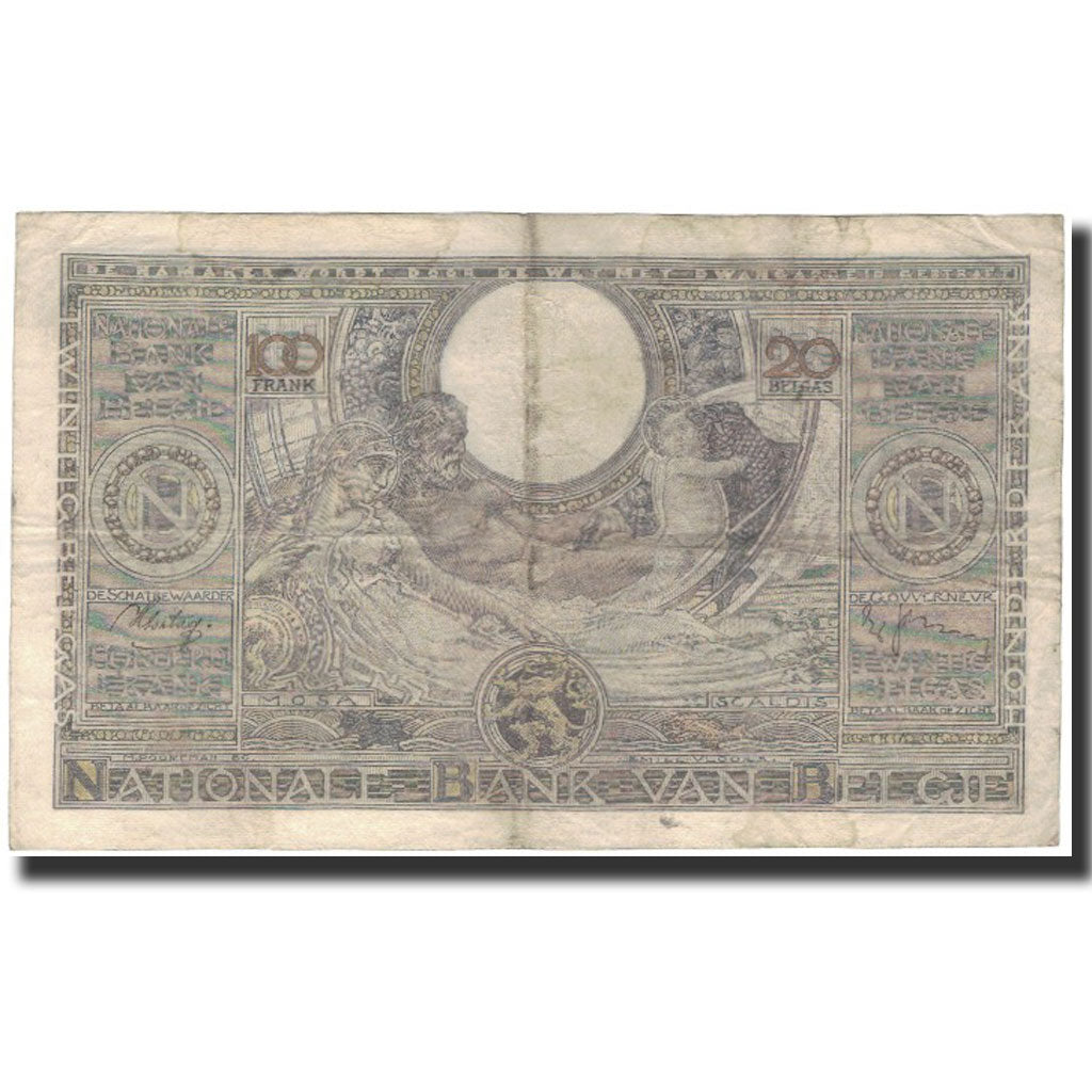 Banknote, Belgium, 100 Francs-20 Belgas, 1938-04-21, KM:107, VF(20-25)