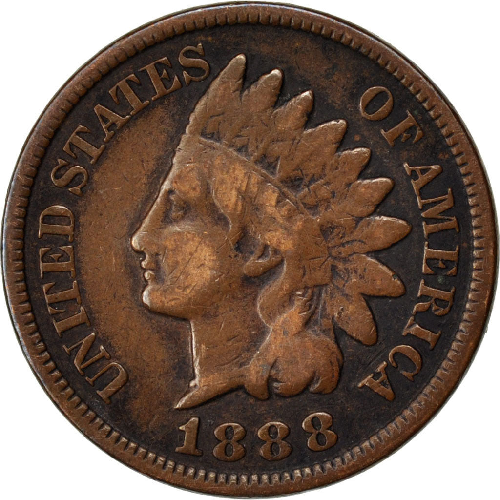 UNITED STATES, Indian Head Cent, Cent, 1888, U.S. Mint, KM #90a, VF(20-25),...
